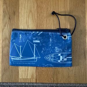 SEABAGS Maine zipper pouch - NWT - blue/white, sailboat